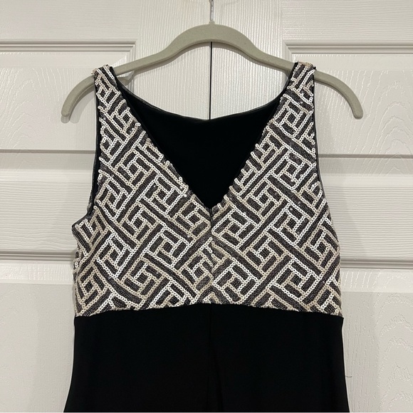 LAUREN RALPH LAUREN EVENING Sequin Bodice Ruched Maxi Gown Womens Size 10 - Picture 7 of 11